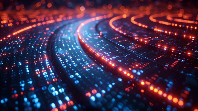 matrix binary code digital flow