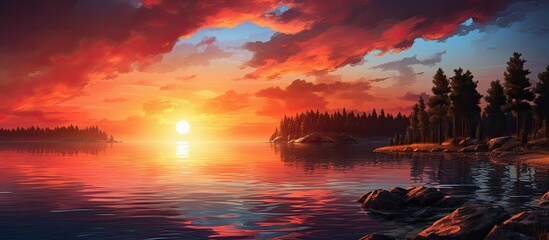 Sunset. Creative banner. Copyspace image