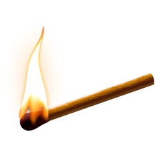 Burning match png sticker, transparent background