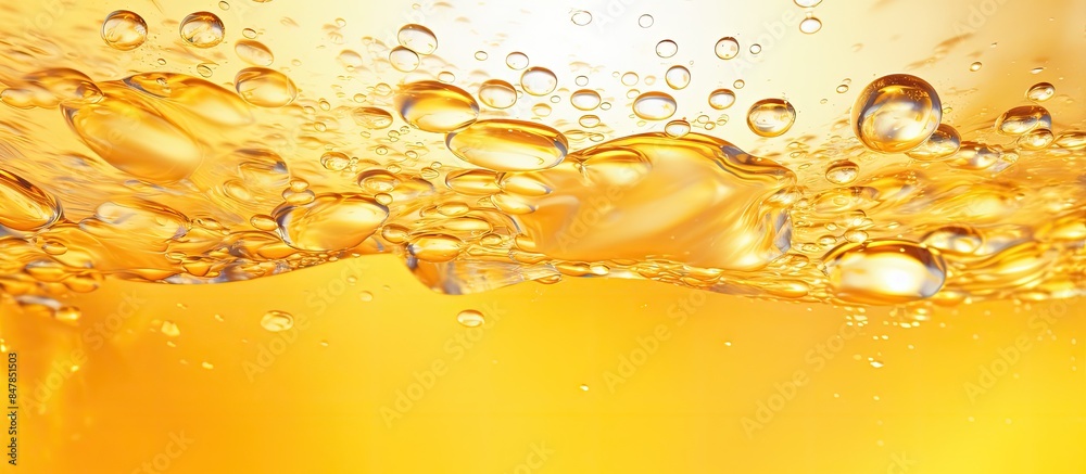 Poster gold watercolor with ripples on the surface defocus blurred transparent yellow colored clear calm wa
