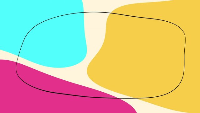 Loopable abstract animation, simple fluid shapes, minimal design
