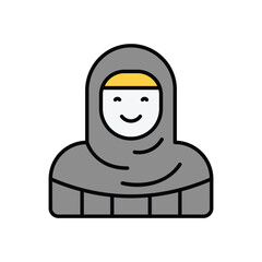 Muslim girl vector icon