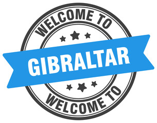 Welcome to Gibraltar stamp. Gibraltar round sign