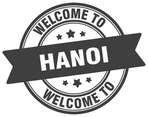 Obraz premium Welcome to Hanoi stamp. Hanoi round sign