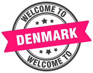 Welcome to Denmark stamp. Denmark round sign