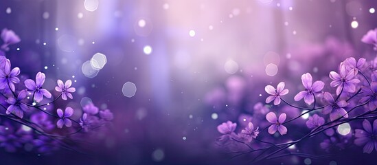 Purple bokeh nature abstract background. Creative banner. Copyspace image