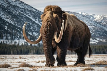 Obraz premium Fantasy image of prehistoric creature, Woolly Mammoth Elephant