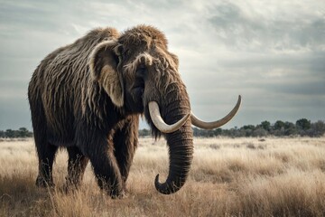 Obraz premium Fantasy image of prehistoric creature, Woolly Mammoth Elephant