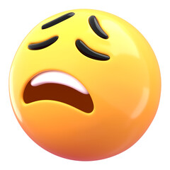 Disappointed face 3D png emoticon sticker, transparent background