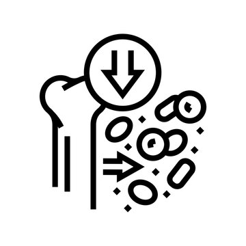aplastic anemia disease line icon vector. aplastic anemia disease sign. isolated contour symbol black illustration