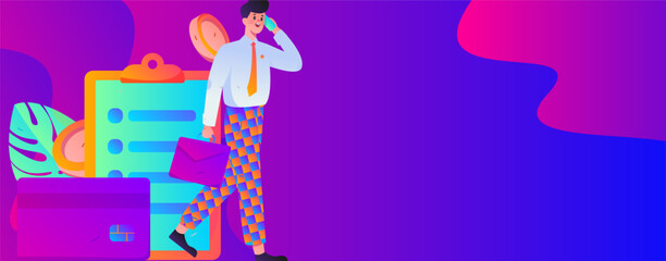 Internet financial management investment flat vector concept operation hand drawn illustration
