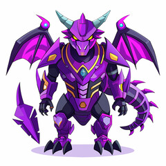 Futuristic Robotic Dragon Illustration. AI-Generated