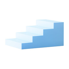 Obraz premium Blue stairs podium png sticker, transparent background