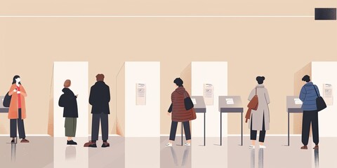 People Voting at Polling Stations