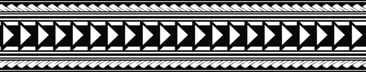 Polynesian tattoo tribal band design. Samoan tattoo tribal border. © Rudvi