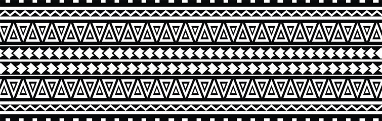 Polynesian pattern tribal tattoo border. Tribal tattoo geometric fore arm samoan band.Tattoo eps forearm samoan sleeve bracelet.Fabric seamless isolated hawaiian pattern on white background. © Rudvi