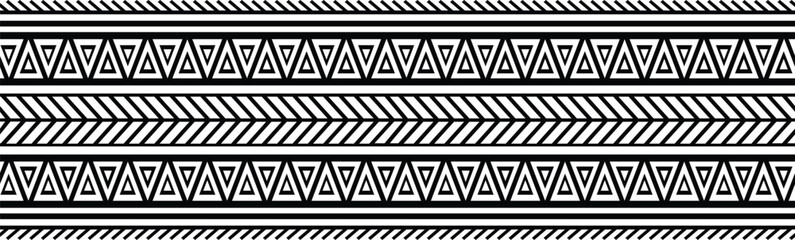 Polynesian tattoo tribal band design. Samoan tattoo tribal border. © Rudvi