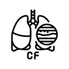 cystic fibrosis disease line icon vector. cystic fibrosis disease sign. isolated contour symbol black illustration