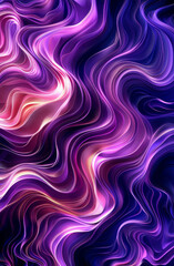 Obraz premium Abstract 3D organic pattern with neon purple and pink accents on a dark background, intricate and fluid shapes, high resolution, modern and dynamic design. Generative AI.