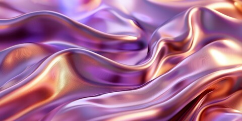 Obraz premium abstract background with satin fabric in copper and purple colors in wave shape