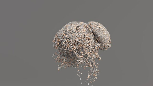 3d abstract background, particles moving