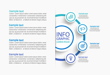 Four option circle business infographic design template. Vector illustration	