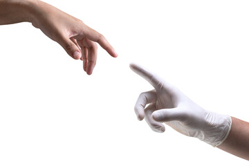 Human hands png mockup reaching for each other