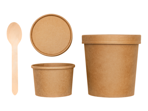 Png Kraft food packaging mockup environmental friendly