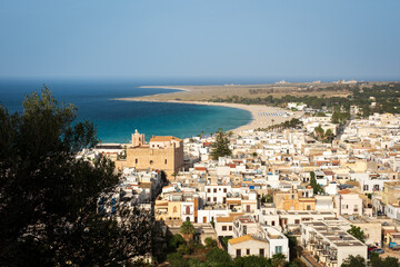 San Vito Lo Capo panoramic aerial view of sicily italy tourist resort beach town