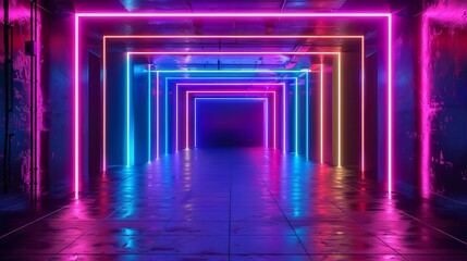 Neon style wall background