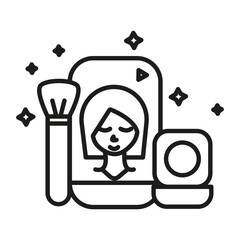 Makeup Tutorial Icon Ideal for Beauty Education and Application Guides