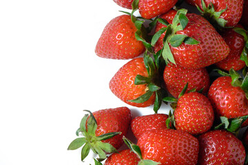 Set of strawberries isolated on white background with clipping path. Full depth of field.