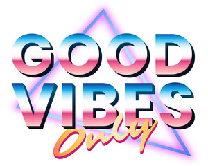 Good vibes only png typography sticker, transparent background