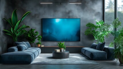 modern tv on an moden office wall 