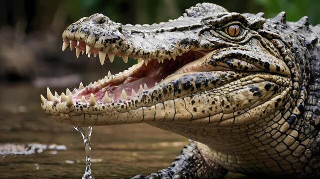 crocodile in National Geographic style habitat