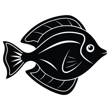 recommend clip art: Solid color Flounder animal vector design