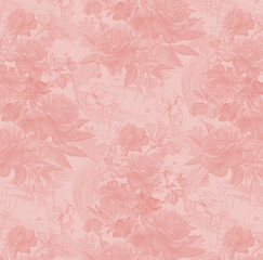 pink background with flowers