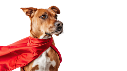 Super hero dog on a transparent background