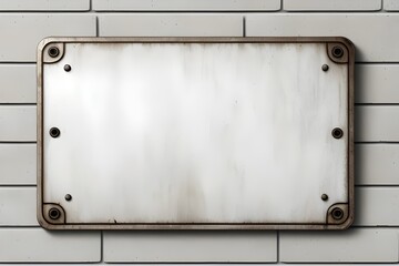 an image of an isolated blank metal sign suitable for mockups, mockup, mock up, Template, Placeholder, Empty, Display, Board, Plate, Surface, Rectangle, Design, Concept, Object, Model, Frame 