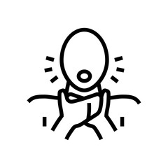 choking household injury accident line icon vector. choking household injury accident sign. isolated contour symbol black illustration