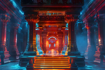 Obraz premium Majestic afterlife entrance.Gates of heaven entrance to meeting God. 