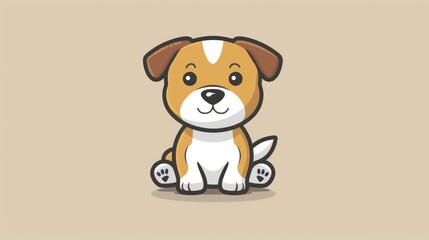 Obraz premium Check out this adorable 2d illustration design featuring an isolated icon of a cute dog
