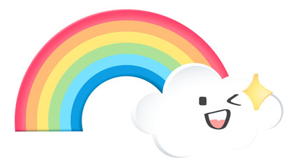 Rainbow png sticker collage, 3d transparent clipart