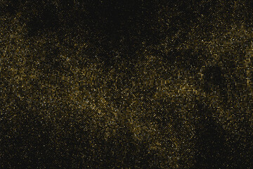 Gold Glitter Halftone Dotted Backdrop. Abstract Circular Retro Pattern. Pop Art Style Background. Golden Explosion Of Confetti. Digitally Generated Image. Vector Illustration, Eps 10.