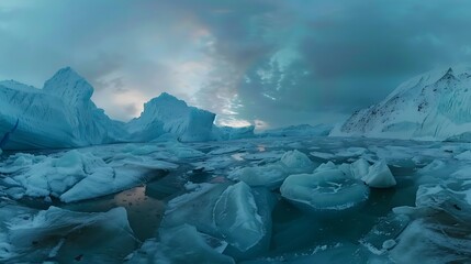 Fototapeta premium Arctic Horizons: Panoramic Views of Endless Snow and Ice