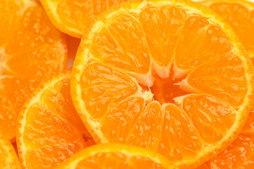 Texture of sweet tangerines as background 1