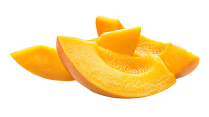 mango slices isolated on transparent background