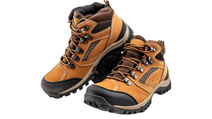 Men trekking shoes isolated on transparent background