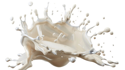 milk or yogurt splash isolated on transparent background