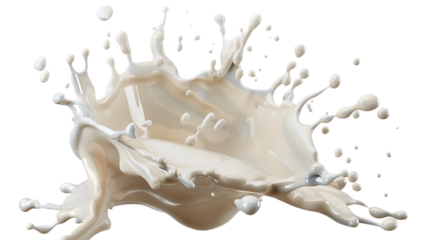 milk or yogurt splash isolated on transparent background